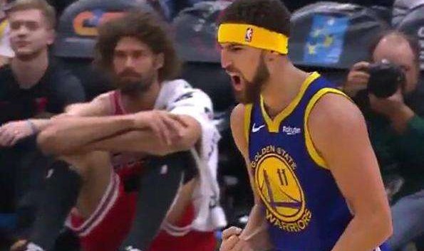  库里单场14记三分破纪录，勇士狂胜雷霆53分  